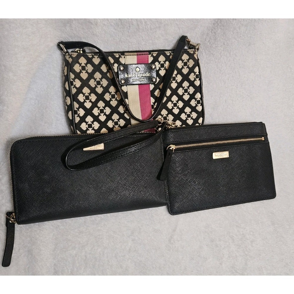 Kate Spade Victoria Purse Wristlet Wallet Bundle 3 Piece Lot Black Pink Y2K
